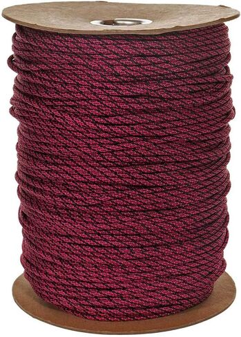 Paracord Planet 550 Paracord – Type III 7 Strand Military Cord – Multiple Colors and Sizes – Indoor and Outdoor Uses - Made in The USA (Red Helix, 25 Feet) in Kuwait