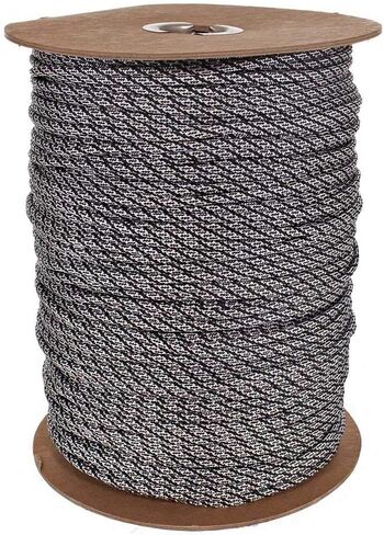 Paracord Planet 550 Paracord – Type III 7 Strand Military Cord – Multiple Colors and Sizes – Indoor and Outdoor Uses - Made in The USA (Red Helix, 25 Feet) in Kuwait