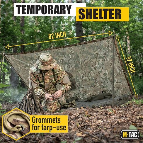 M-Tac Tactical Rain Poncho - Army Military Poncho Shelter - Waterproof Ripstop Camping Hiking Outdoor Hunting Rain Ponchos in Saudi Arabia