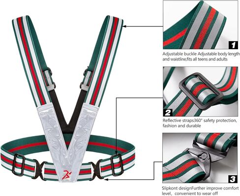 SRsafety LED Reflective Gear Running Vest, High Visibility LED Light 3 Lighting Modes，USB Rechargeable with Adjustable Shoulder/Waist in Kuwait