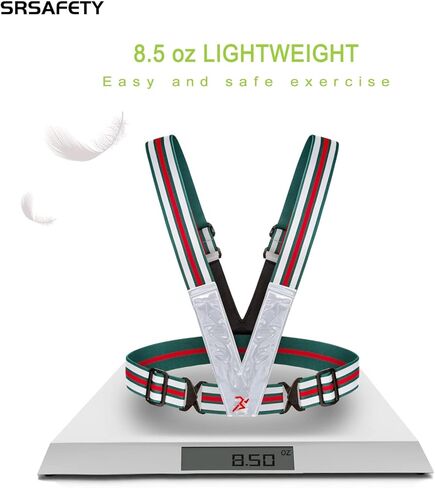 SRsafety LED Reflective Gear Running Vest, High Visibility LED Light 3 Lighting Modes，USB Rechargeable with Adjustable Shoulder/Waist in Kuwait