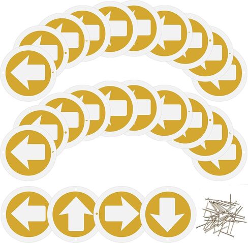 Amylove 24 Pieces Bright Reflective Trail Markers Round Bin Marker with Reflective Tacks Aluminum Signs Thumb Tacks for Hunting Hiking Camping and More in Saudi Arabia