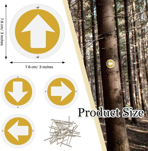 Amylove 24 Pieces Bright Reflective Trail Markers Round Bin Marker with Reflective Tacks Aluminum Signs Thumb Tacks for Hunting Hiking Camping and More in Saudi Arabia