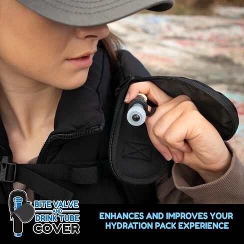 عازل غطاء صمام العض على شكل أنبوب الشرب مثالي لحقائب الظهر المرطبة من Osprey، Platypus، Hydrapak، Source، CamelBak - غطاء كم عازل للمثانة المائية وغطاء صمام العض in Kuwait
