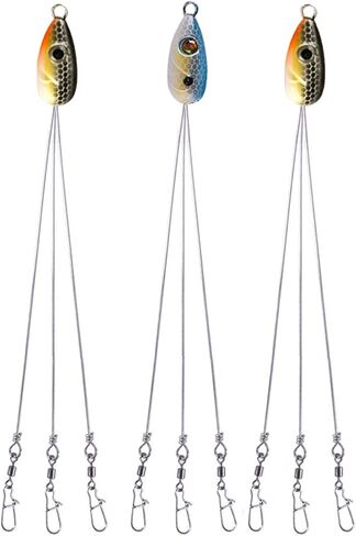 HCHinn Alabama Rig لصيد الأسماك، 3 أذرع، مظلة A-Rig، مجموعة طُعم الصيد لسمك السلمون المرقط، جثم رمادي فاتح، المياه العذبة/المياه المالحة، قارب التصيد والمزيد in Kuwait