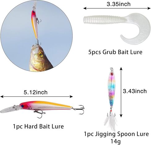 مجموعة أدوات صيد الأسماك في المياه المالحة - 138 قطعة من أدوات صيد الأسماك في المياه المالحة تتضمن ثقوب هرمية منزلقة وأوزان البيض ورؤوس تهزهز صيد الأسماك في المياه العذبة وخطافات طُعم ودوارة وقفل مزدوج وخرز مجموعة أسماك in Kuwait
