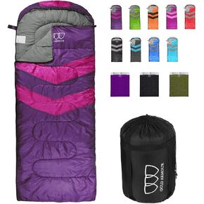 Gold Armour Sleeping Bags for Adults Cold Weather & Warm - Backpacking Camping Sleeping Bag for Kids 10-12, Girls, Boys - Lightweight Compact Camping Essentials Gear Accessories, Right Zipper in Kuwait