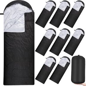 10 Pcs Camping Sleeping Bag for Adults Bulk 4 Season Cold Warm Winter Sleeping Bag for Homeless Waterproof Lightweight with Compression Sack for Backpacking Camping Hiking Outdoor
