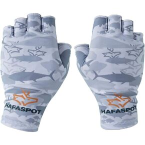 HAFASPOT - قفازات الصيد بعامل حماية من أشعة الشمس 50+ للحماية من أشعة الشمس فوق البنفسجية للرجال والنساء للتجديف، رمادي تجديف S/M in Kuwait