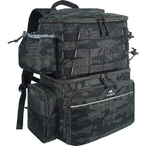 MATEIN Fishing Backpack, Tackle Storage Bag with Rod Holders & Cooler | Water Resistant Fishing Bag Fits 4 3600 Trays, Large Wide Open Tackle Box Backpack, Gifts for Fishermen in Saudi Arabia