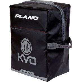 Plano KVD Wormfile Signature Series 3600 Speedbag، قماش أسود مطلي بمادة TPE مع تصميم داخلي ولمسات حمراء، حقيبة صيد ناعمة ممتازة، تخزين أدوات الطعوم والسحر in Saudi Arabia