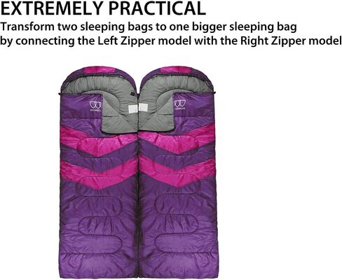 Gold Armour Sleeping Bags for Adults Cold Weather & Warm - Backpacking Camping Sleeping Bag for Kids 10-12, Girls, Boys - Lightweight Compact Camping Essentials Gear Accessories, Right Zipper in Kuwait
