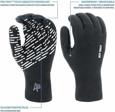 HOT SHOT Men's Waterproof Fishing Gloves with Textured Grip Palm – Breathable Touchscreen Compatible Gloves in Saudi Arabia