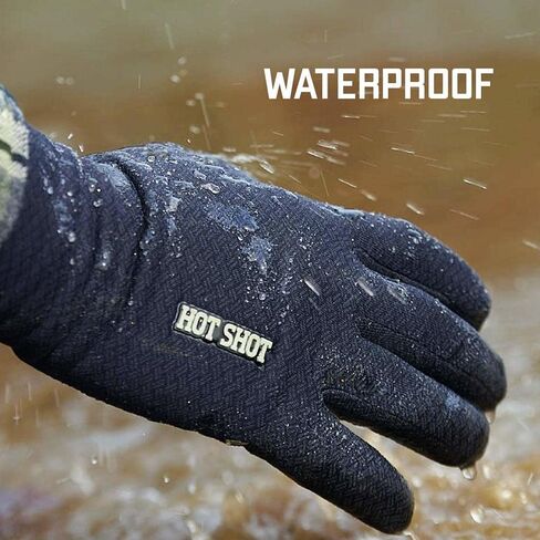 HOT SHOT Men's Waterproof Fishing Gloves with Textured Grip Palm – Breathable Touchscreen Compatible Gloves in Saudi Arabia