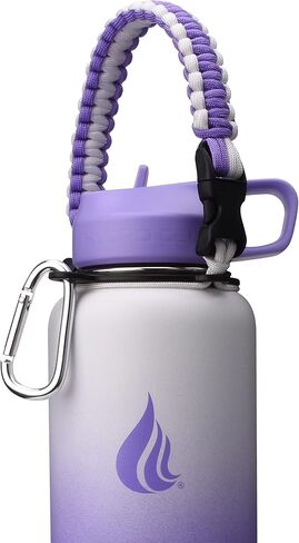 HYDRO CELL Wide Mouth Paracord Handle - Strap Carrier with Safety Ring and Carabiner. Compatible with 14, 18, 24, 32, 40, and 64 oz Stainless Steel Water Bottles in Kuwait