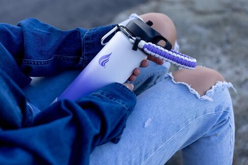 HYDRO CELL Wide Mouth Paracord Handle - Strap Carrier with Safety Ring and Carabiner. Compatible with 14, 18, 24, 32, 40, and 64 oz Stainless Steel Water Bottles in Kuwait