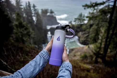 HYDRO CELL Wide Mouth Paracord Handle - Strap Carrier with Safety Ring and Carabiner. Compatible with 14, 18, 24, 32, 40, and 64 oz Stainless Steel Water Bottles in Kuwait
