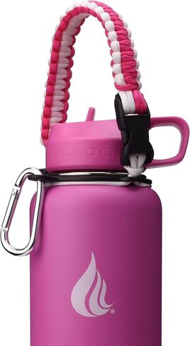 HYDRO CELL Wide Mouth Paracord Handle - Strap Carrier with Safety Ring and Carabiner. Compatible with 14, 18, 24, 32, 40, and 64 oz Stainless Steel Water Bottles in Kuwait