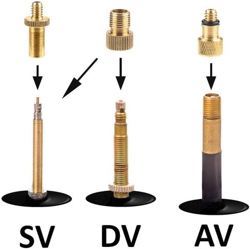16PCS Premium Brass Valve Adapter, Bike Tire Valve Adapters, Ball Pump Needle, Adapters Kit as Inflation Devices and Accessories fit for Standard Pump or Air Compressor in Kuwait