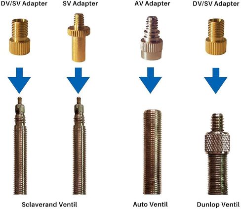 16PCS Premium Brass Valve Adapter, Bike Tire Valve Adapters, Ball Pump Needle, Adapters Kit as Inflation Devices and Accessories fit for Standard Pump or Air Compressor in Kuwait