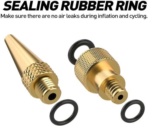 16PCS Premium Brass Valve Adapter, Bike Tire Valve Adapters, Ball Pump Needle, Adapters Kit as Inflation Devices and Accessories fit for Standard Pump or Air Compressor in Kuwait