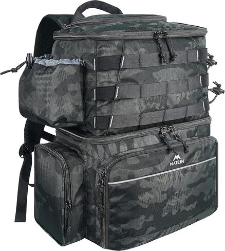MATEIN Fishing Backpack, Tackle Storage Bag with Rod Holders & Cooler | Water Resistant Fishing Bag Fits 4 3600 Trays, Large Wide Open Tackle Box Backpack, Gifts for Fishermen in Kuwait