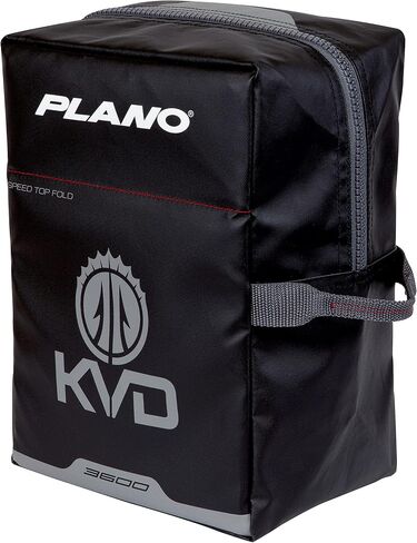 Plano KVD Wormfile Signature Series 3600 Speedbag، قماش أسود مطلي بمادة TPE مع تصميم داخلي ولمسات حمراء، حقيبة صيد ناعمة ممتازة، تخزين أدوات الطعوم والسحر in Saudi Arabia