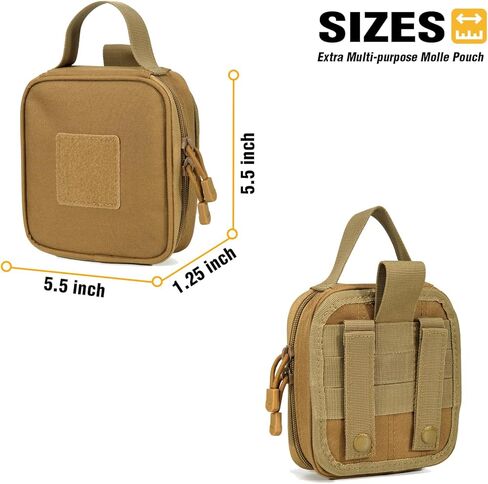 حقيبة DBTAC Gun Case Compact XS Plus | حقيبة مسدس تكتيكية 3x حقيبة إطلاق ناري مع سحاب قابل للقفل لنطاق الرماية والصيد في الهواء الطلق | جراب Molle + رقعة علم الولايات المتحدة + حافظة عالمية متضمنة in Kuwait