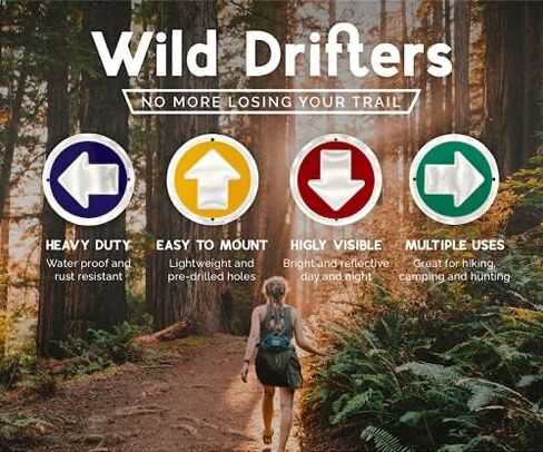 Wild Drifter Trail Markers - Bright Reflective Trail Marker Pack of 24, Easy to Mount, Mark Your Trees for Hunting, Hiking, Camping, and More. in Saudi Arabia