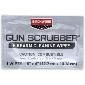 Birchwood Casey Gun Scrubber Gun Cleaning Wipes - Gun Cleaner, Lubricant, and Protectant, 12 Wipes