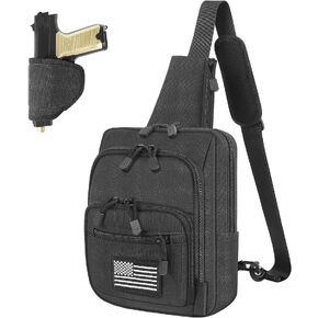 Pvnoocy Tactical Sling Bag, EDC Bag Concealed Carry Shoulder Bag Chest Pack for Range, Travel, Hiking, Outdoor Sports