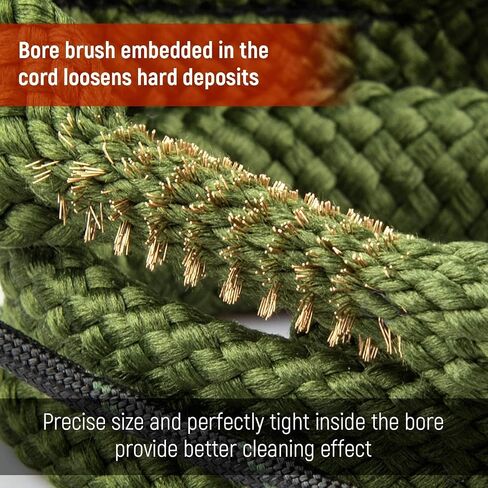 EZshoot Bore Cleaner، منظف مسدسات لـ .223 5.56mm/.22/9mm/.380/12 GA/.30/.308/.44 Cal وغيرها من العيارات الأخرى، منظف تجويف مدمج وقابل لإعادة الاستخدام in Kuwait