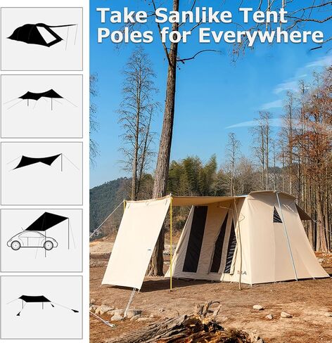 SANLIKE 75in Aluminum Tent Poles, Collapsible Tarp Poles for Canopy, 4-Pack in Kuwait