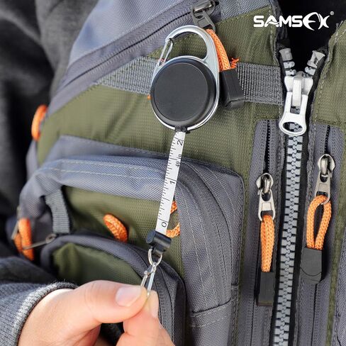 SAMSFX شريط قياس ضام صيد الذبابة زنجر الكامشات نمط حلقة تسلق مشبك على الظهر أدوات حبل حامل شارة (1) in Saudi Arabia