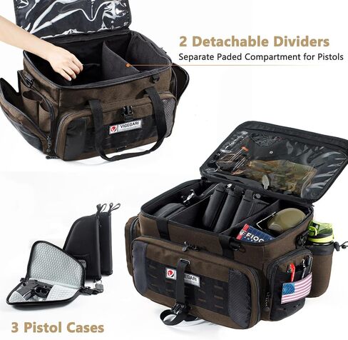 Large Pistol Range Bag Shooting for 5-7 Handguns- Tactical Bag Pistol Cases in Saudi Arabia