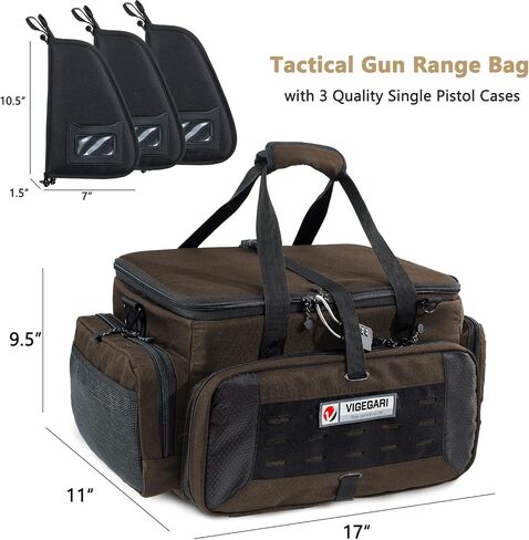 Large Pistol Range Bag Shooting for 5-7 Handguns- Tactical Bag Pistol Cases in Saudi Arabia