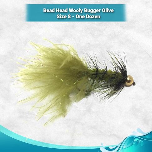Feeder Creek Woolly Bugger Fly Fishing Flies 12pc Fly Fishing Assortment | Handmade Wet Flies for Fly Fishing in Various Patterns/Colors | Streamer Flies in Kuwait