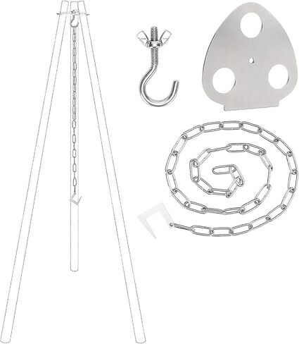 ZORMY Camping Tripod Board, Turn Branches into Campfire Tripod, Stainless Steel Camping Tripod Ring Hanger Outdoor Campfire Support Plate, Portable Camping Gear and Equipment for Hanging Cookware in Saudi Arabia