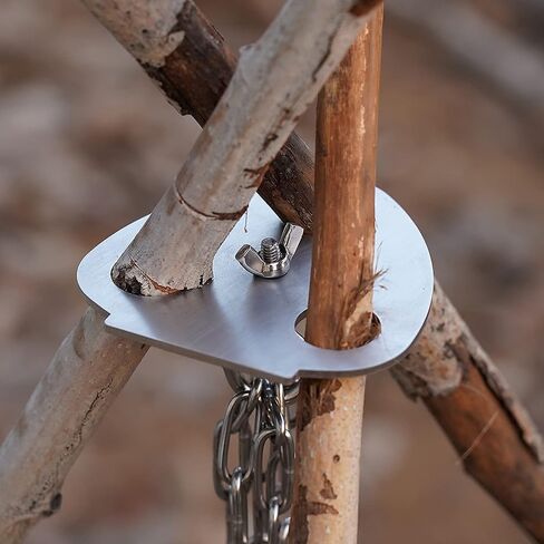 ZORMY Camping Tripod Board, Turn Branches into Campfire Tripod, Stainless Steel Camping Tripod Ring Hanger Outdoor Campfire Support Plate, Portable Camping Gear and Equipment for Hanging Cookware in Saudi Arabia