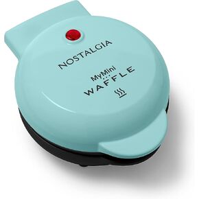 Nostalgia MyMini Personal Electric Waffle Maker, 5-Inch Cooking Surface, Waffle Iron for Hash Browns, French Toast, Grilled Cheese, Quesadilla, Brownies, Cookies, Aqua in Kuwait