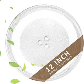 Microwave Glass Turntable 12 Inch Microwave Plate Replacement fit for Whirl-pool Microwave Glass Turntable Tray-Replace AP6892124 W11367904 W10337247 Replacement Microwave Plate