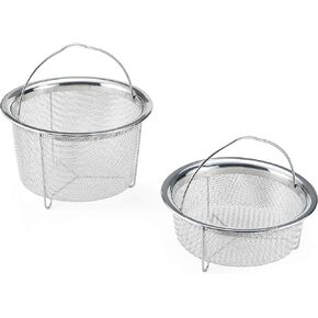 Instant Pot Official Mesh Steamer Basket Set, Stainless Steel, Dual-Purpose Steamer & Strainer, Easy-Lift Handle, Dishwasher Safe, Rust-Resistant, Essential Accessory for Healthy Cooking in Saudi Arabia