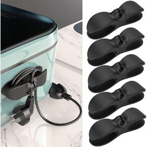 Cord Organizer for Appliances, 5 Pack Upgraded Cord Holder Cord Winder Stick Firmly on Kitchen Mixer, Blender, Coffee Maker, Pressure Cooker, Air Fryer and Small Appliances(Black) in Saudi Arabia