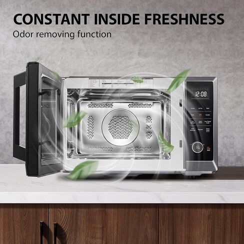 TOSHIBA EM131A5C-BS Countertop Microwave Ovens 1.2 Cu Ft, 12.4" Removable Turntable Smart Humidity Sensor 12 Auto Menus Mute Function ECO Mode Easy Clean Interior Black Color 1100W in Kuwait