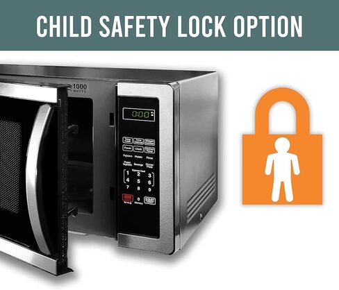 ميكروويف فاربروير كونترتوب 1000 واط، 1.1 قدم مكعب - فرن ميكروويف مع إضاءة LED وقفل للأطفال - مثالي للشقق والمساكن - الفولاذ المقاوم للصدأ سهل التنظيف in Kuwait