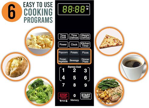 ميكروويف فاربروير كونترتوب 1000 واط، 1.1 قدم مكعب - فرن ميكروويف مع إضاءة LED وقفل للأطفال - مثالي للشقق والمساكن - الفولاذ المقاوم للصدأ سهل التنظيف in Kuwait