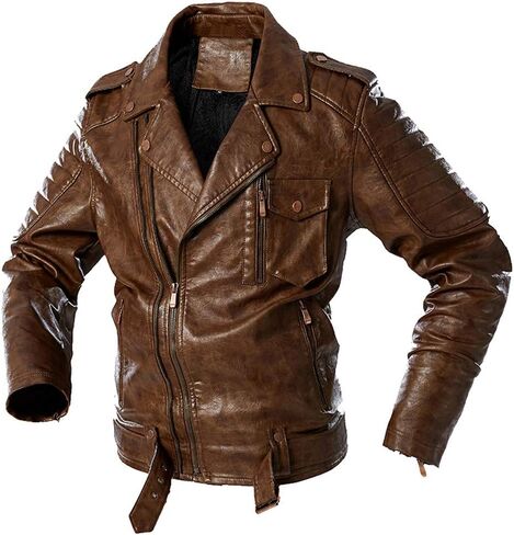 رجل بارد مقهى المتسابق سترة خمر دراجة نارية الرجعية موتو المتعثرة سترة جلدية الخريف الشتاء الوقوف طوق نادي معطف in Saudi Arabia