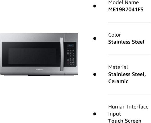 سامسونج ME19R7041FS 1.9 قدم مكعب. ميكروويف من الفولاذ المقاوم للصدأ فوق النطاق in Kuwait