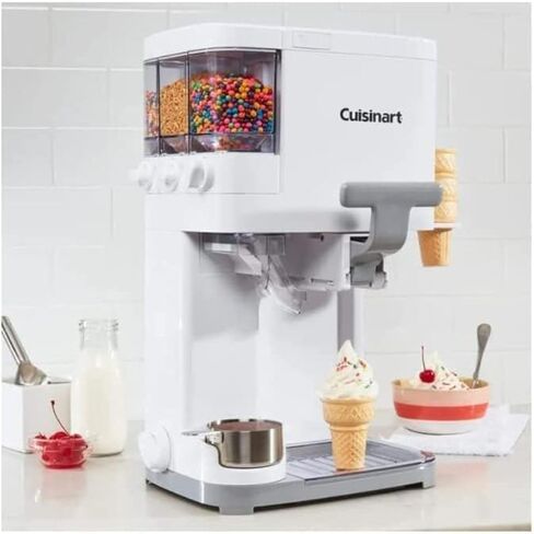 Cuisinart Ice Cream Maker Machine, 1.5 Quart Mix It In Soft Serve, Yogurt, Sorbet, Sherbet Maker, White, ICE-45P1 in Saudi Arabia