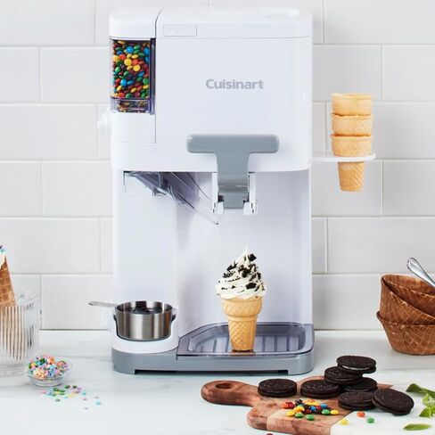 Cuisinart Ice Cream Maker Machine, 1.5 Quart Mix It In Soft Serve, Yogurt, Sorbet, Sherbet Maker, White, ICE-45P1 in Saudi Arabia